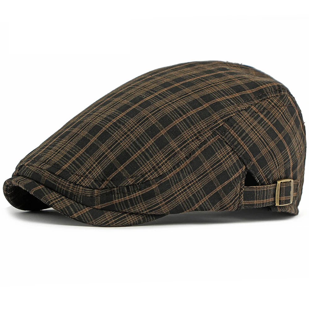 Retro Plaid Beret Hat