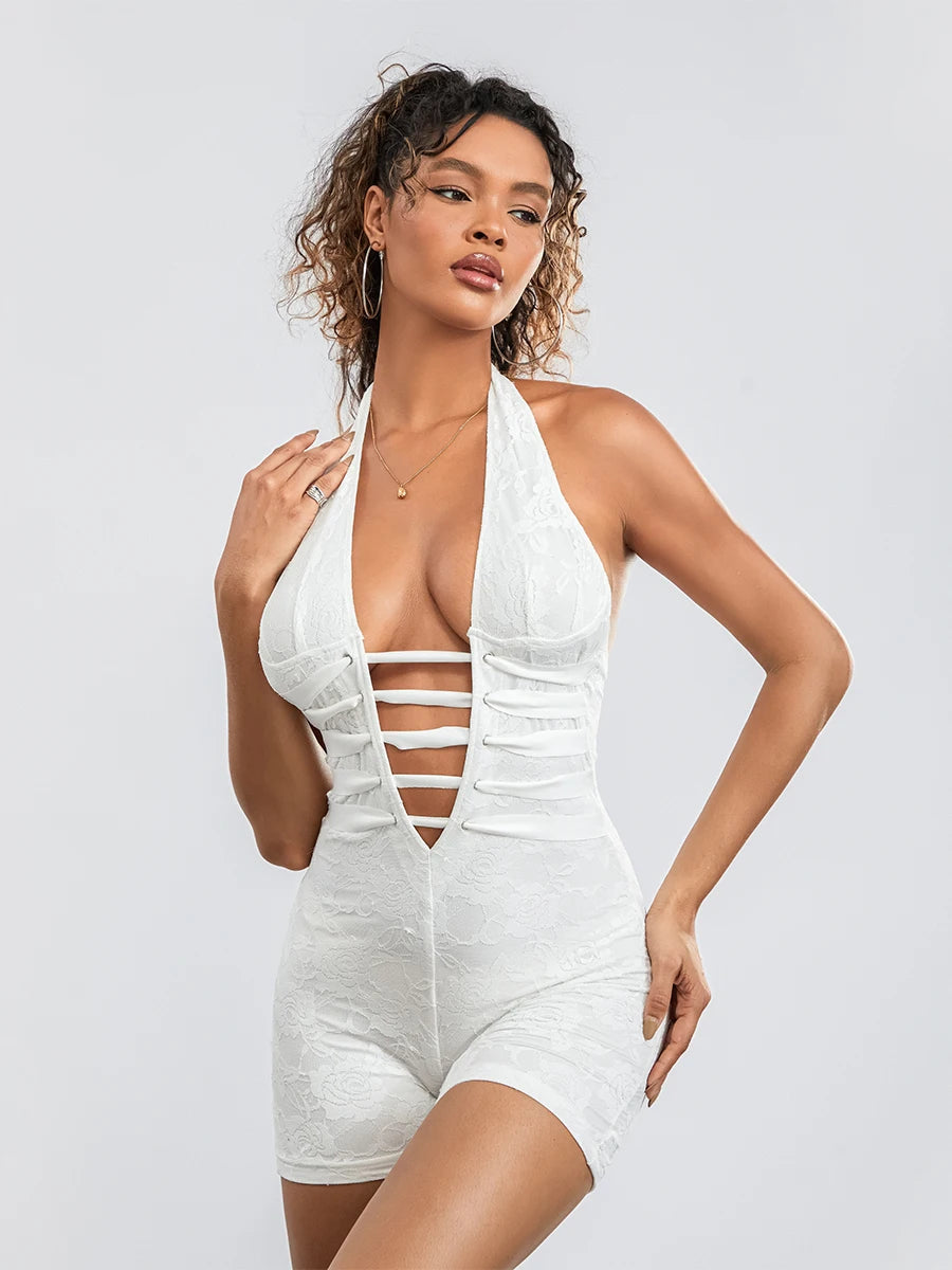 kim Fitted White Jumpsuit