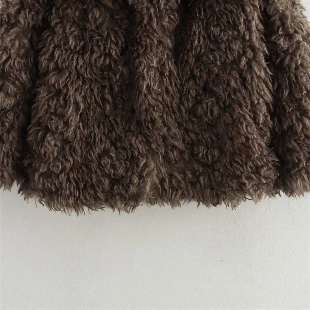 YUN Classic Brown Fur Coat