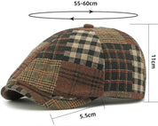 Retro Plaid Octagonal Beret Hat
