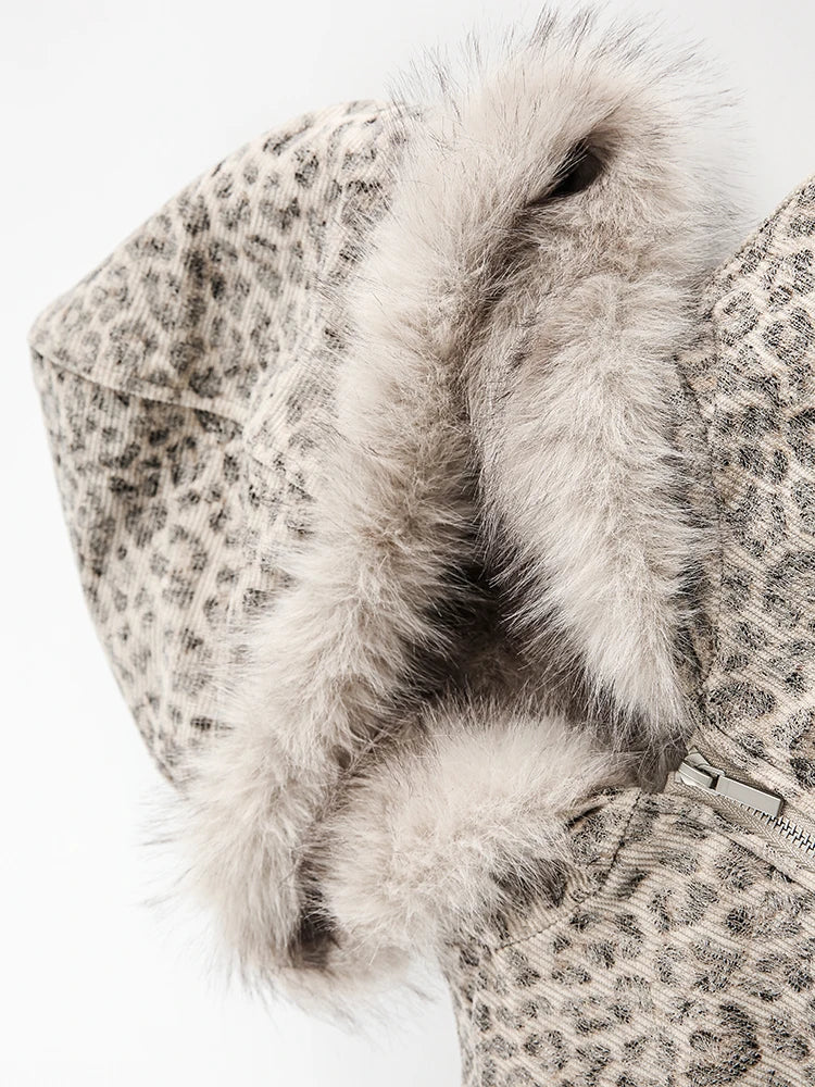 NOM Leopard Fur Jacket