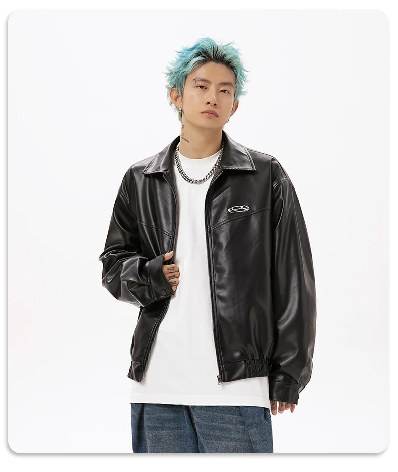 DID Classic Black Leather Jacket