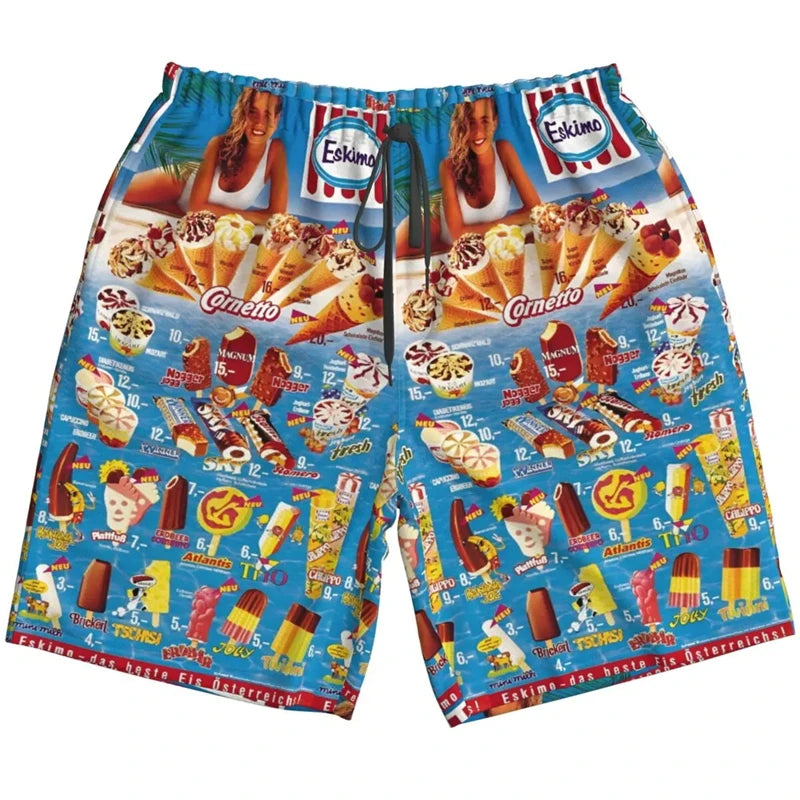 YUMY Ice-Cream Print Shorts