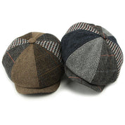 Patchwork Plaid Wool Beret Hat