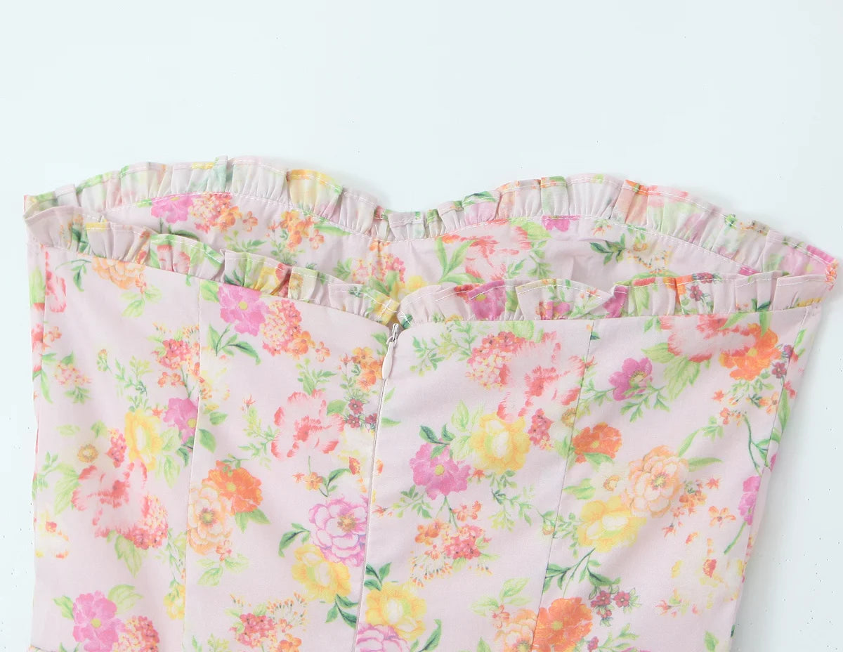 Yamit - Floral strapless maxi dress