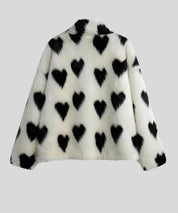 White Fur Heart Coat