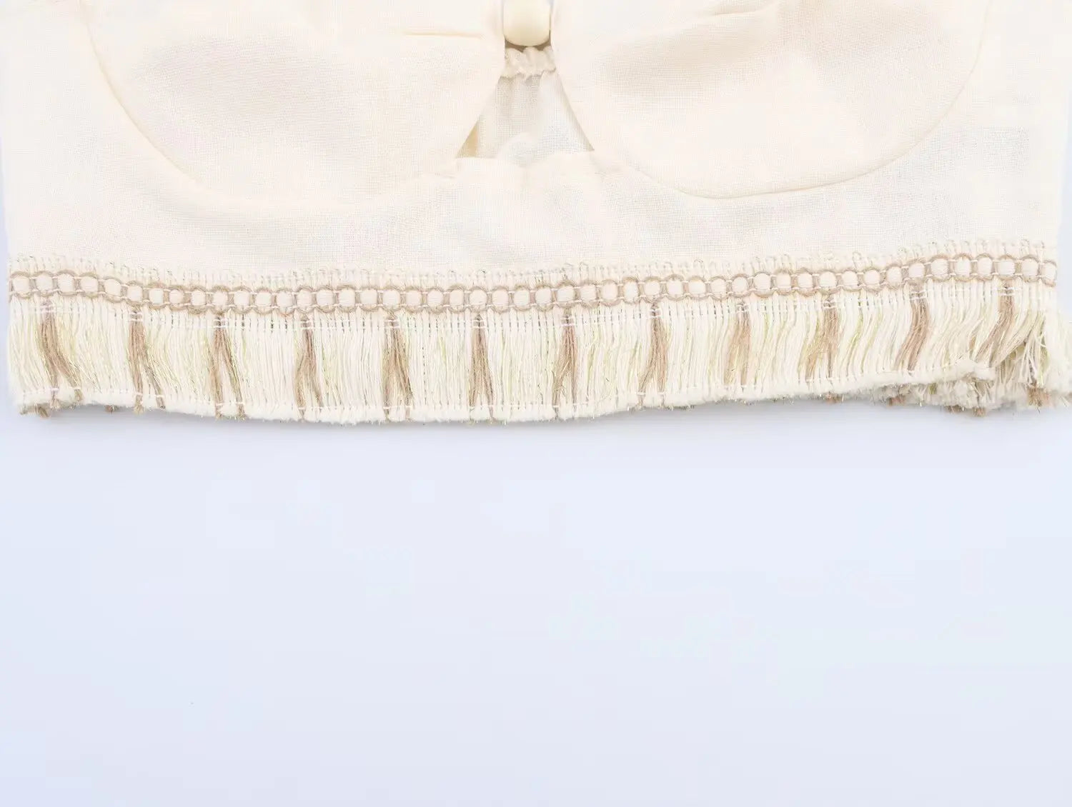 Shanti- White Top and Skirt Set with Fringes