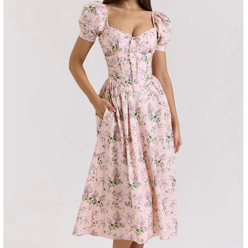 Taya- Corset Midi Dress