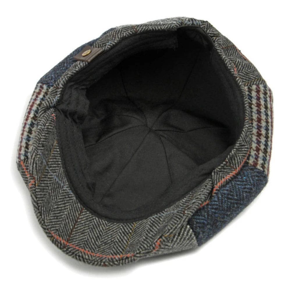 Patchwork Plaid Wool Beret Hat
