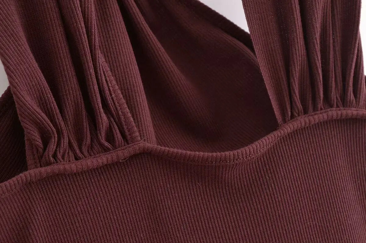 JI Brown Halter Dress