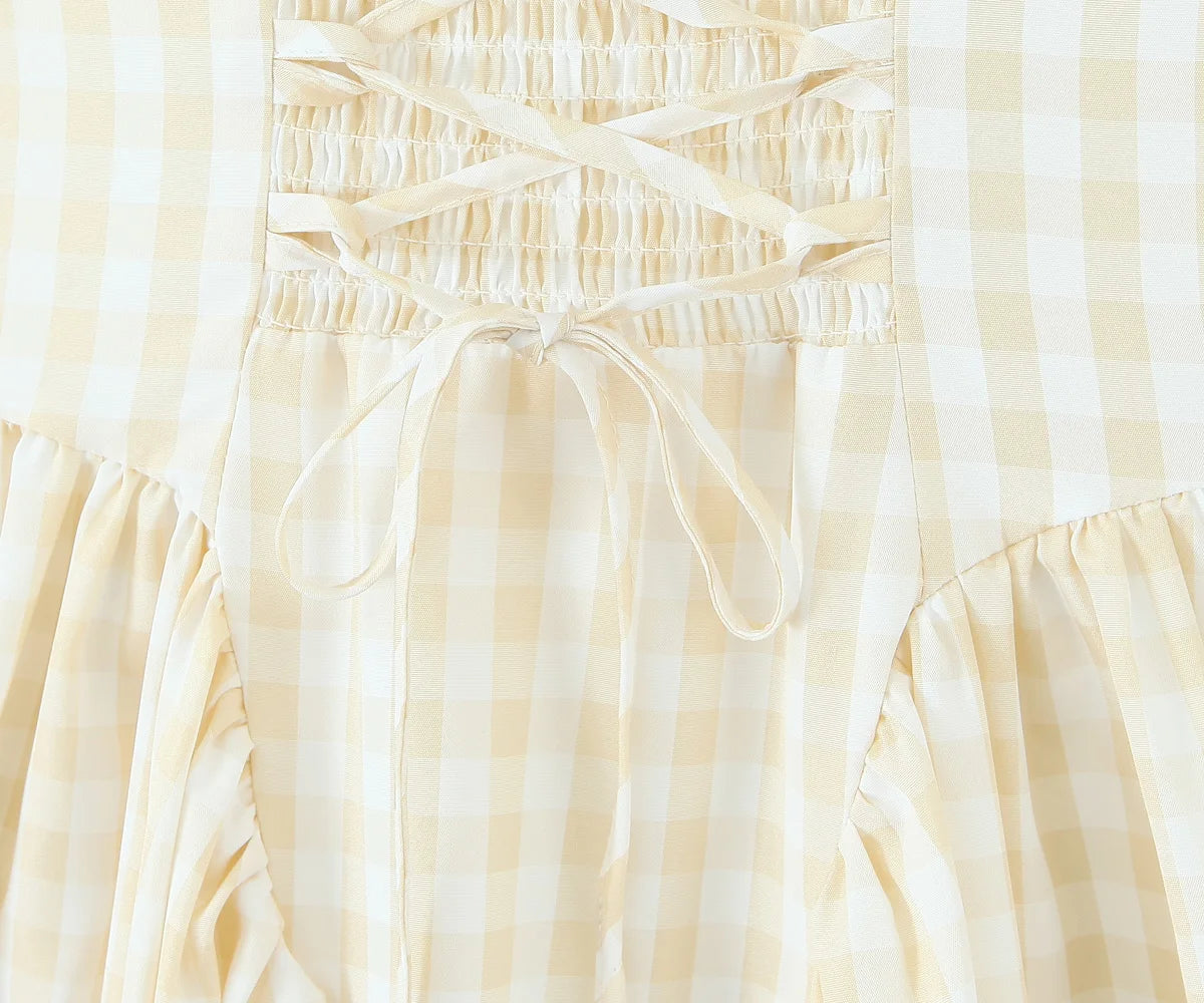 Yaela- Puffy plaid dress