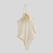 YAN Open-Back Floral Bodysuit