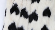 Heart Print Faux Fur Coat