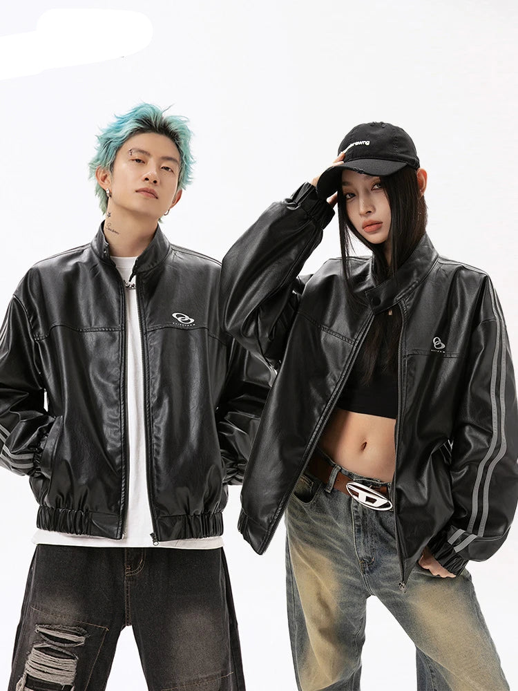 DID Classic Black Leather Jacket