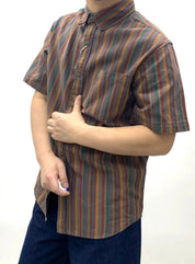 Striped Cotton Short Sleeve Shirt
