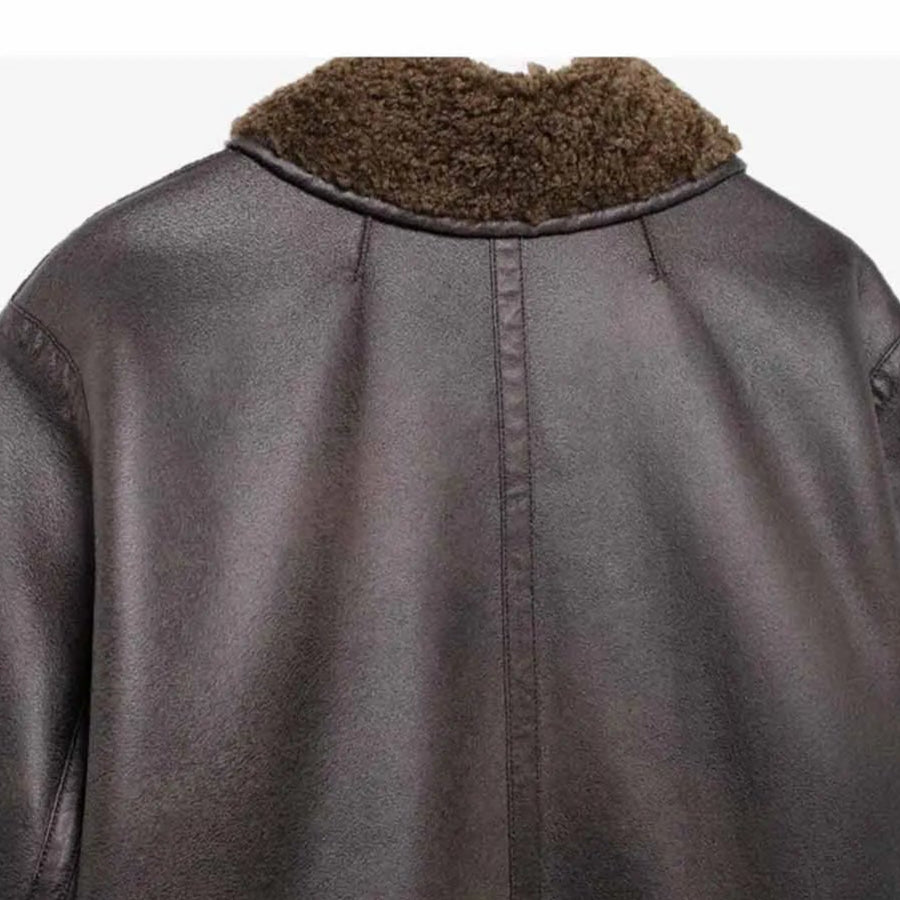 UO Reversible Brown Fur Jacket