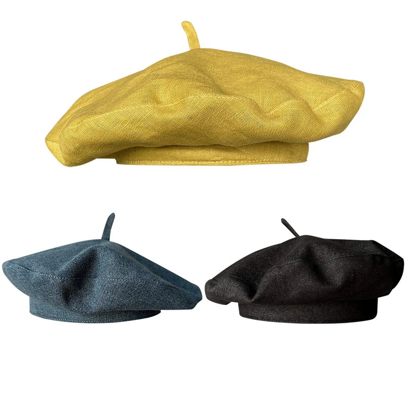 The Liora Hat – Linen Beret