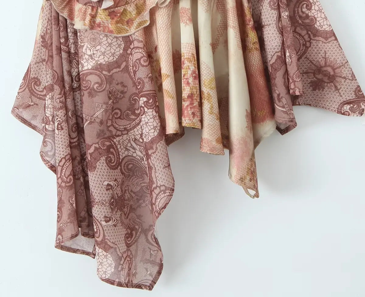 KOPI Asymmetric Floral Mini Dress