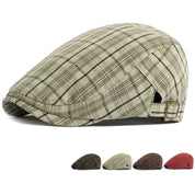 Retro Plaid Beret Hat
