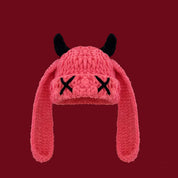 Devil Horn Long Ear Knit Hat