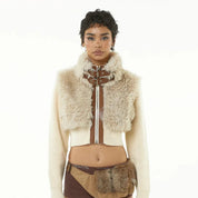 URI Half-Fur White Jacket