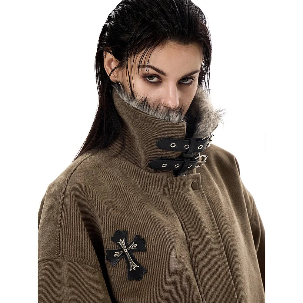 Fleece-Lined Cotton Winter Coat