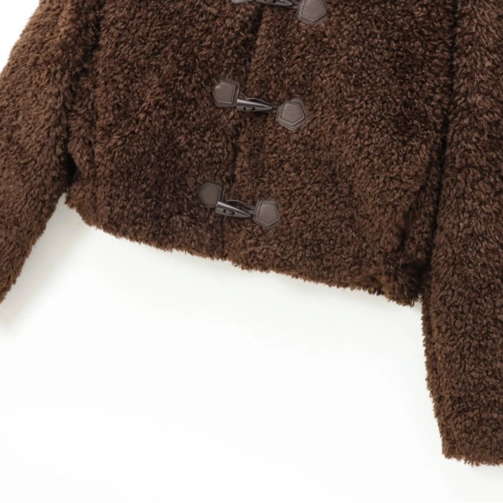 YI Warm Brown Fur Coat with Buckle