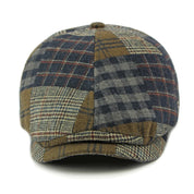 Retro Plaid Octagonal Beret Hat