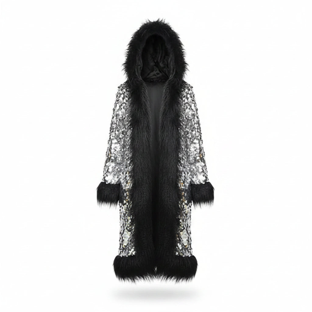 Colorful sequin fur coat - Shayli
