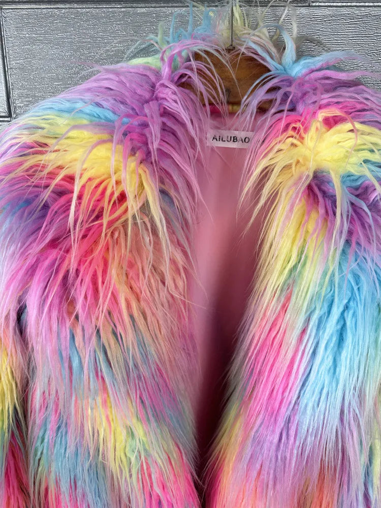 Colorful fur coat - star