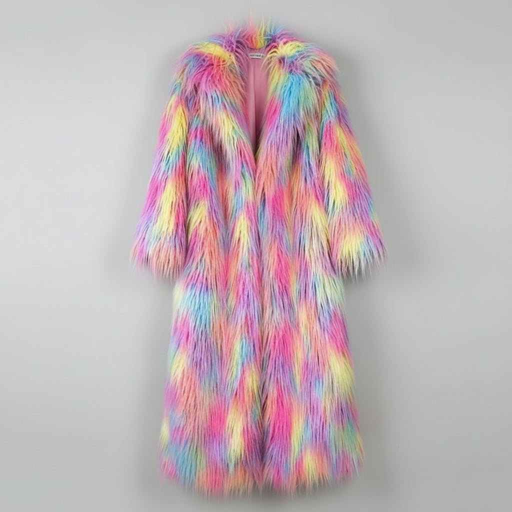 Colorful fur coat - star