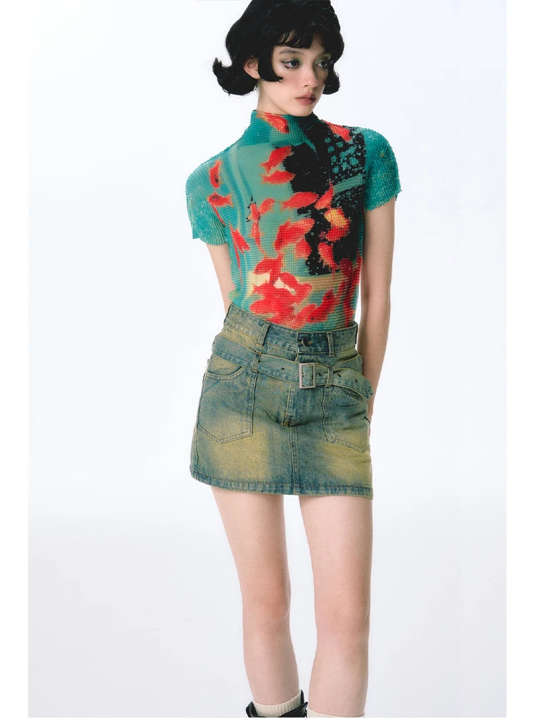 Fish Print Cotton Tee