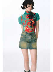 Fish Print Cotton Tee