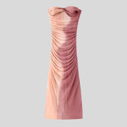 LOM Fitted Pink Strapless Dress