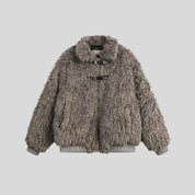 MOON Warm Fur Jacket with Buckle