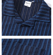 Men's Striped Cuban Collar Shirt
