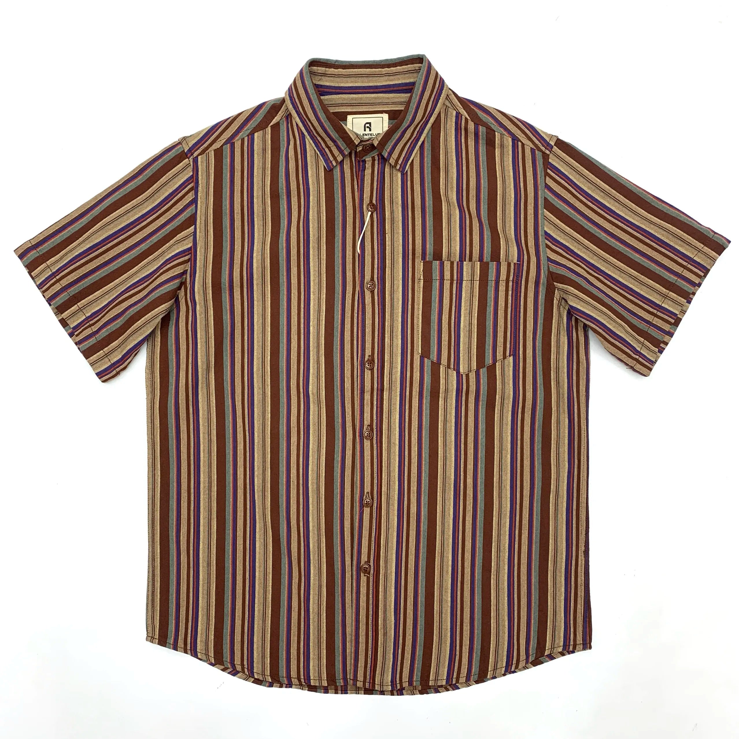 Striped Cotton Short Sleeve Shirt