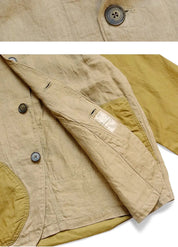 Color Block Lapel Shirt Jacket