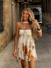 AYMI wide mini dress with starfish