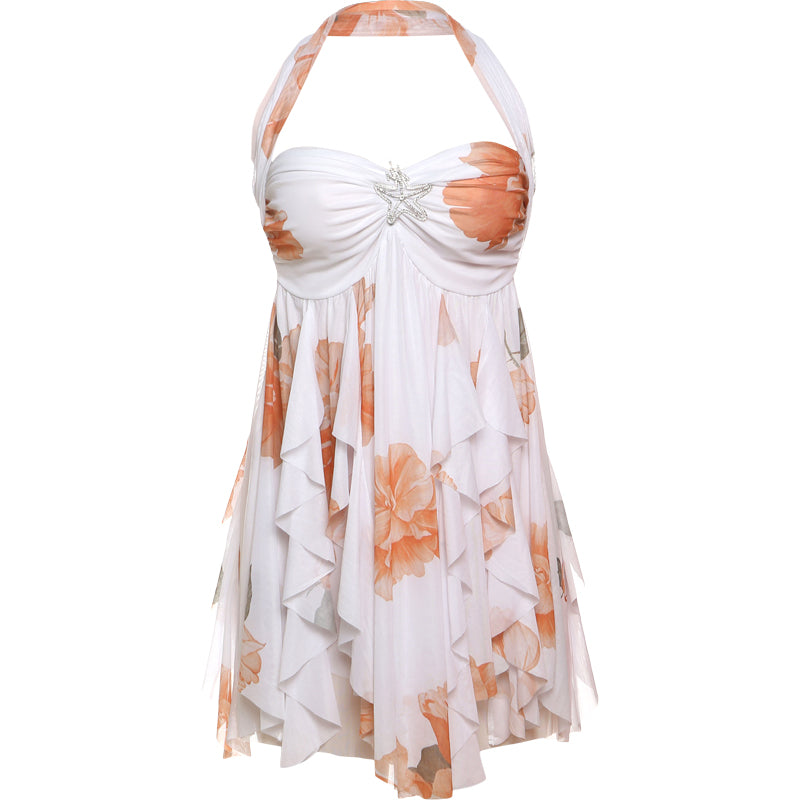 AYMI wide mini dress with starfish