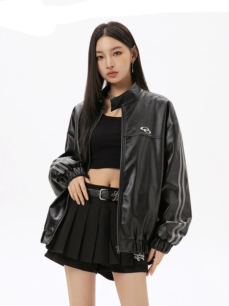 DID Classic Black Leather Jacket