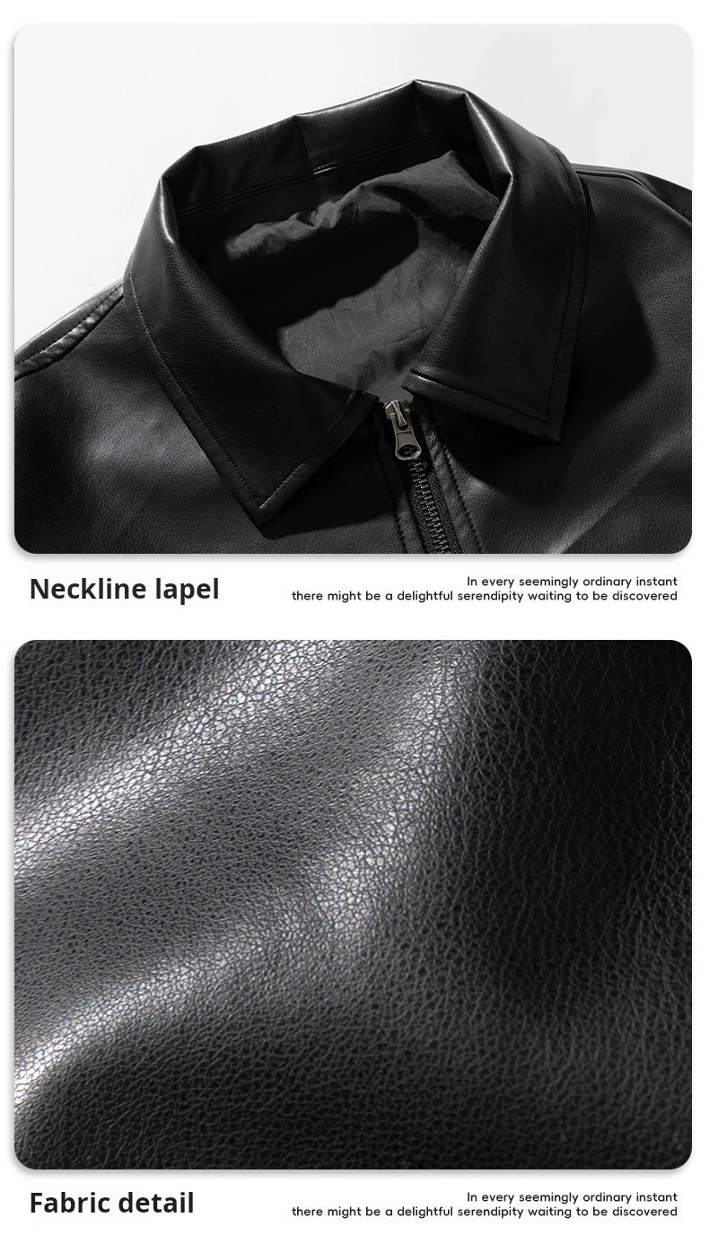 DID Classic Black Leather Jacket