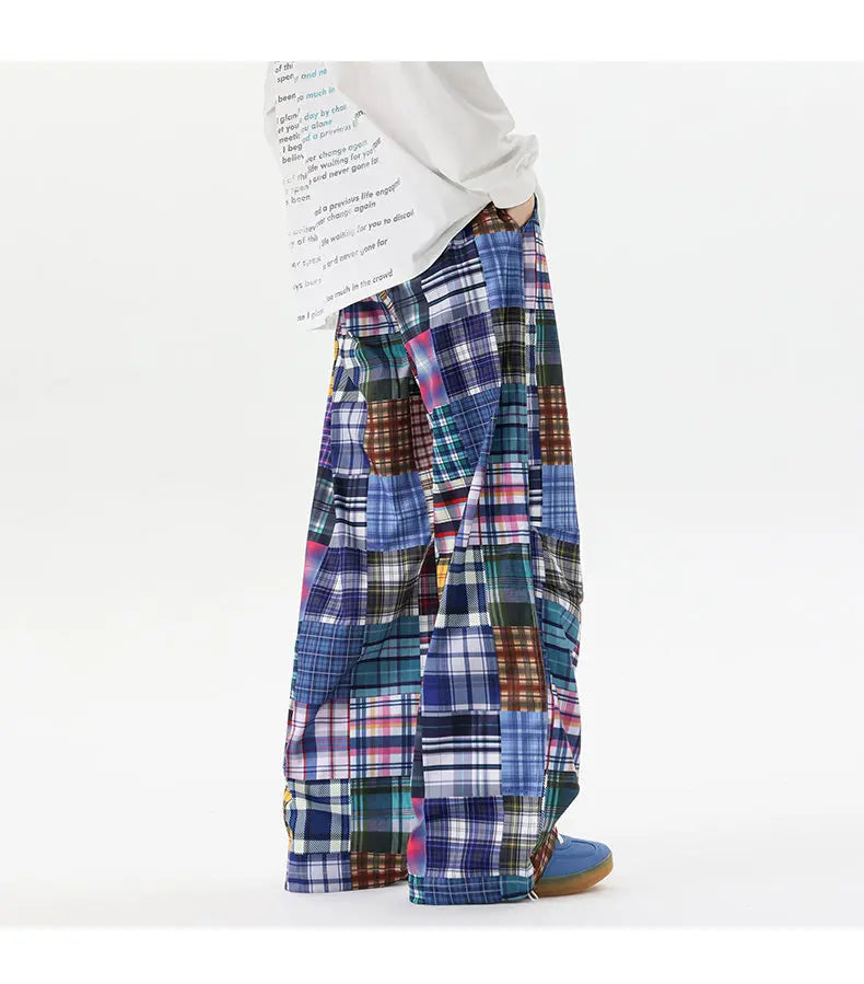 Men's Patchwork Wide Leg Jeans