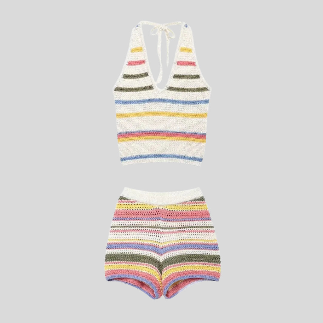 Rainbow knitted set
