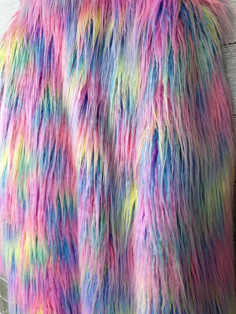 Colorful fur coat - star