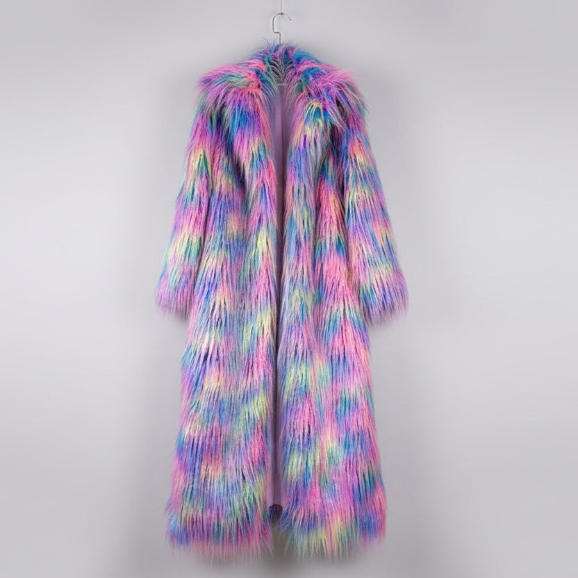 Colorful fur coat - star