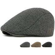 Striped Beret Hat with Ear Flaps