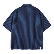 Men's Striped Cuban Collar Shirt