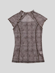 KIK Cut-Out Sheer Top
