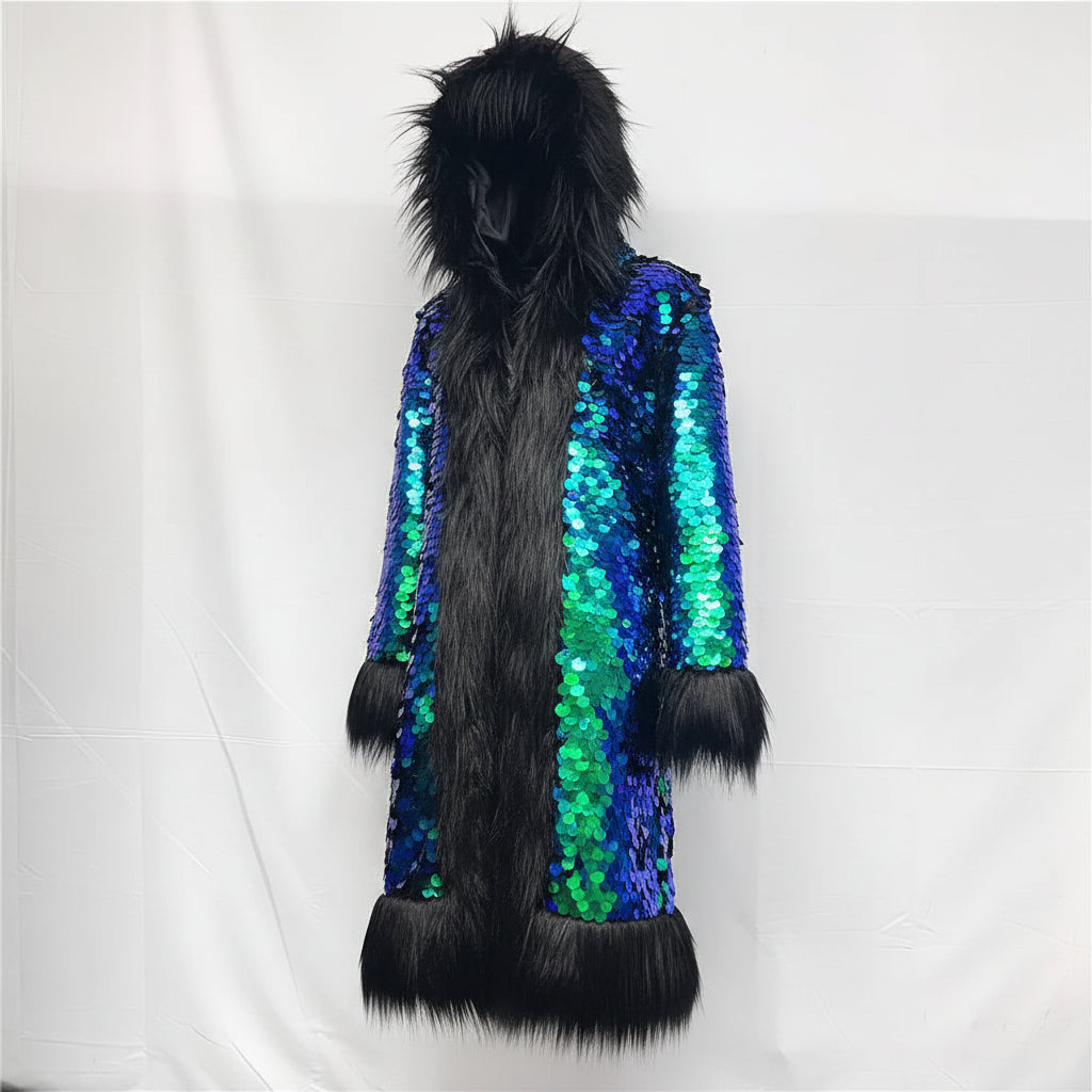 Colorful sequin fur coat - Shayli